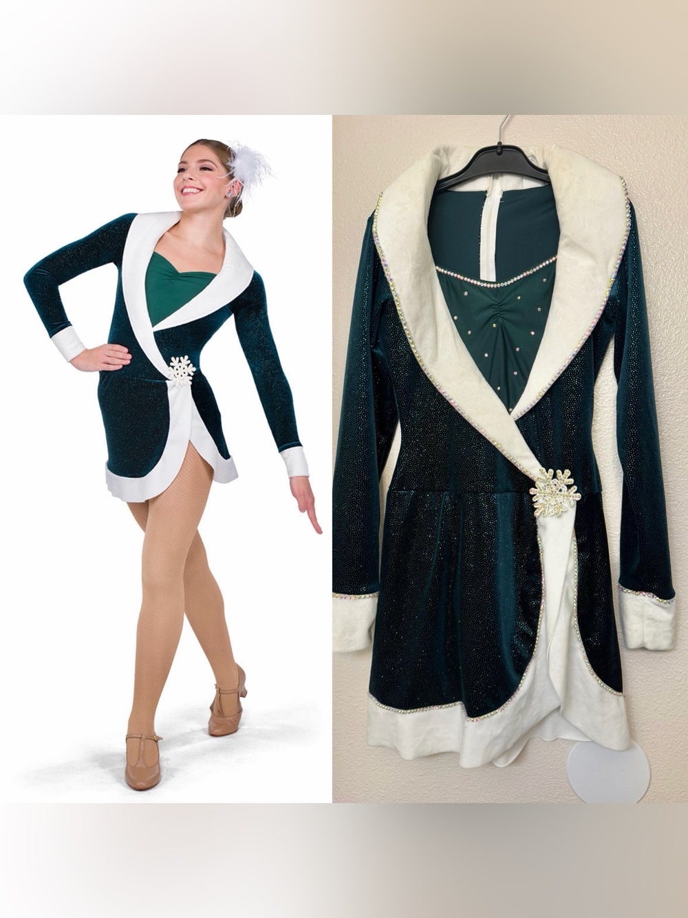 A Wish Come green velvet holiday dance dress costume H624 Man with the Bag MA ad